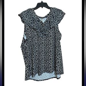 Perception women 2X blouse black white nice